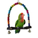 Wooden Bird Swing with Colorful Beads for Happy Birds